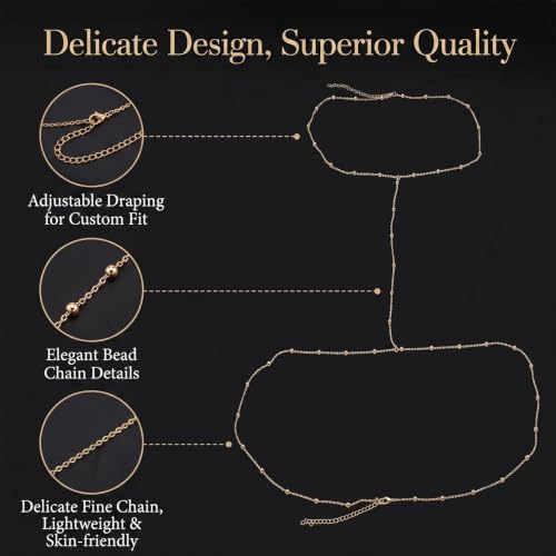 Back Necklace for Backless Dress Rhinestone Body Chain Jewelry for Women Backdrop Necklace Bridal Dress Crystal Wedding Jewelry Gift - color: A6：beaded