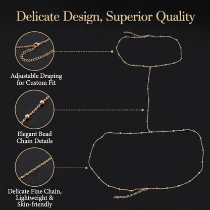 Back Necklace for Backless Dress Rhinestone Body Chain Jewelry for Women Backdrop Necklace Bridal Dress Crystal Wedding Jewelry Gift - color: A6：beaded