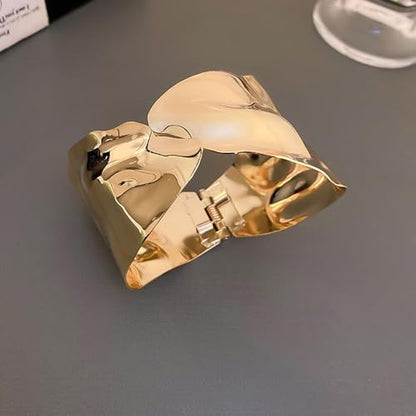 Chunky Gold Cuff Bracelet Chunky Bangles for Women Non Tarnish Modern Gold Jewelry Gifts trendy fashion fall fashion jewelry womens fashion - color: H-Bohemian style bracelet