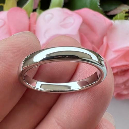 TUTISS 2mm 3mm 4mm 5mm 6mm 7mm 8mm 10mm White Tungsten Rings for Men Women Engagement Wedding Bands Domed Polished Shiny Comfort Fit - color: 3mm White Tungsten