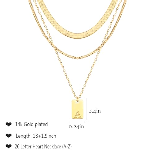 YANCHUN Layered Initial Necklace for Women Gold Dainty Layered Necklace Letter Pendant Necklaces Gold Chain Necklaces Set Trendy Jewelry Birthday Gifts for Women - color: B