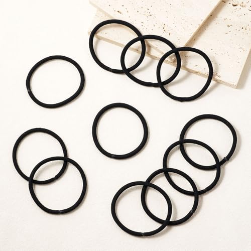 QIUTIMIY 100 Pcs No Damage Hair Ties Thick Hair Elastic Rubber Bands Hair Accessories Scrunchies Seamless for Women - color: Style 25