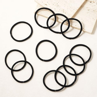 QIUTIMIY 100 Pcs No Damage Hair Ties Thick Hair Elastic Rubber Bands Hair Accessories Scrunchies Seamless for Women - color: Style 25