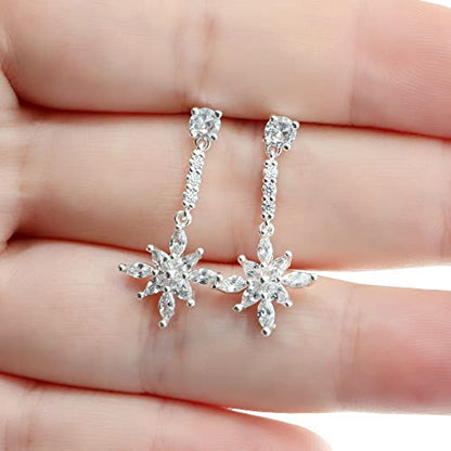 Earrings Holy Stud Earrings for Girls/Women, Sliver Gold Wedding Earrings for Bridesmaids - color: Floral Shape|Silver