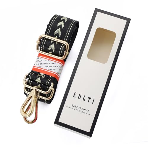 Kolti Purse Strap Replacement Crossbody Handbag Stripe Wide Adjustable - color: Gold Buckle-04