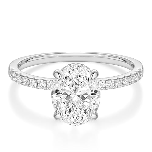 EAMTI 3CT 925 Sterling Silver Engagement Rings Oval Cut Cubic Zirconia CZ Wedding Promise Rings for Her Stunning Wedding Bands for Women Size 3-11 - color: Brass-Silver