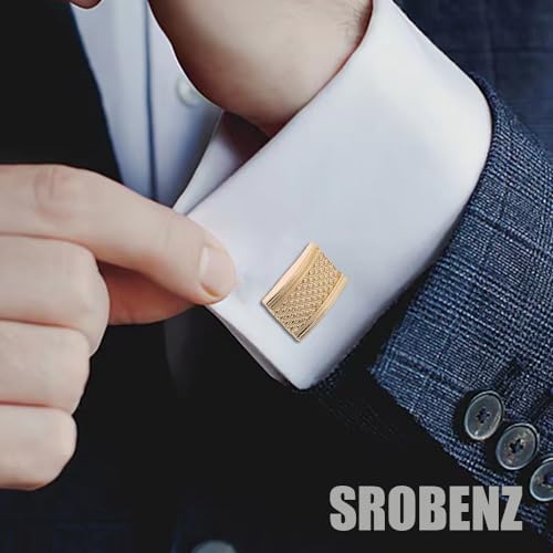 12 Pairs Cufflinks for Men Silver Black Striped Disc Square Rectangle Cuff Links Shirt Suit Men’s Cufflinks For Wedding Groom Business Elegant Gift Box - style: Box B