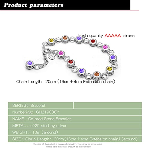 Dankadi Classic Tennis Bracelet 925 Sterling Silve For Women Elegant Cubic Zirconia Crystals Bangle 8 Inch Adjustable Charm Jewelry Gift