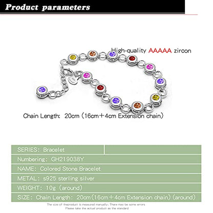 Dankadi Classic Tennis Bracelet 925 Sterling Silve For Women Elegant Cubic Zirconia Crystals Bangle 8 Inch Adjustable Charm Jewelry Gift