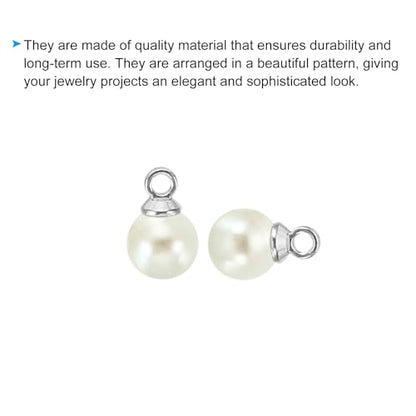 PATIKIL Pearl Charm, 100pcs Pearl Beads Faux Pearl Pendant Charm DIY for Jewelry Making Bracelets Earrings Necklace Crafts - color: Silvery Beige, size: 6mm