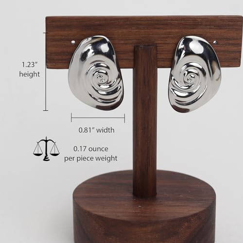Jean Beau Chunky Gold Stud Earrings for Women Trendy Gold Plated Dangle Drop Prom Birthday Fashion Office Jewelry Gift - color: Shell