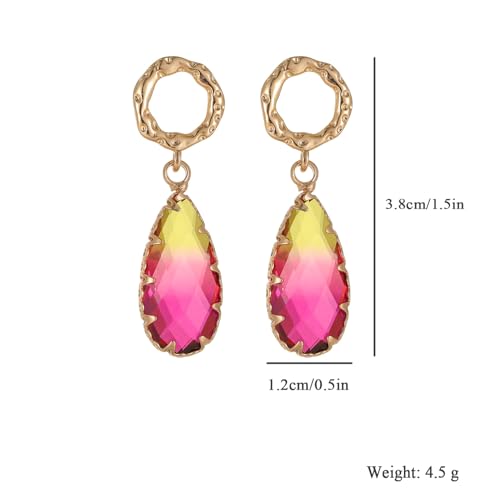 Crystal Earrings CXUEMH Teardrop Earrings for Women Blue and Green Dangle Earrings Elegant Earrings for Prom Emerald Green Earrings Formal Jewelry Crystal Drop Earrings - color: Style D