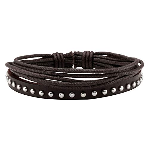 6-12PCS Braided Faux Leather Bracelet Punk Cuff Wrap Bracelets for Men Women Adjustable - color: E:6pcs