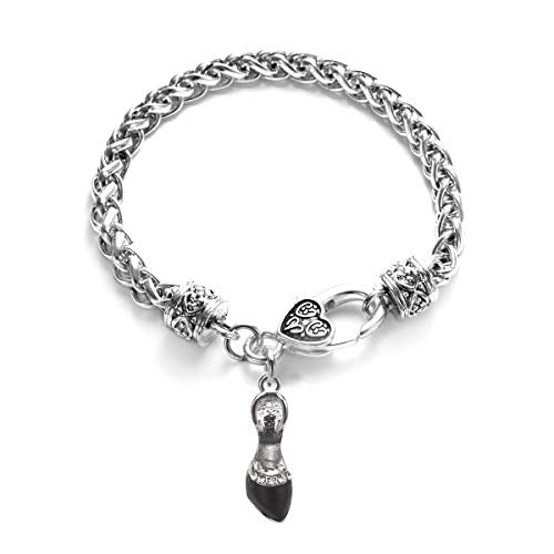 Silver Customized Charm Bracelet with Cubic Zirconia Jewelry - style: Black Heel Shoe
