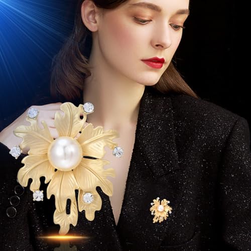 Brooches and Pins for Women Elegant Flower Pearl Brooches Costume Broches Jewelry Lady Christmas Pin for Women - style: GD-2420