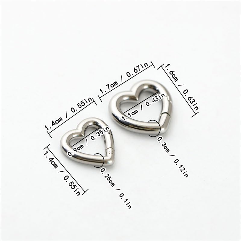 1Pc Oval Spring Clasps Clips Connector Rings for Keychain DIY Crafts (Silver-D) - color: Silver-D