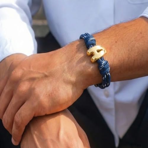 VLINRAS Bubble Initial Bracelet for Women Men, Green & Blue Knotty Puffy Letter Bracelets Gifts for Mom Dad Friends - color: Blue- A