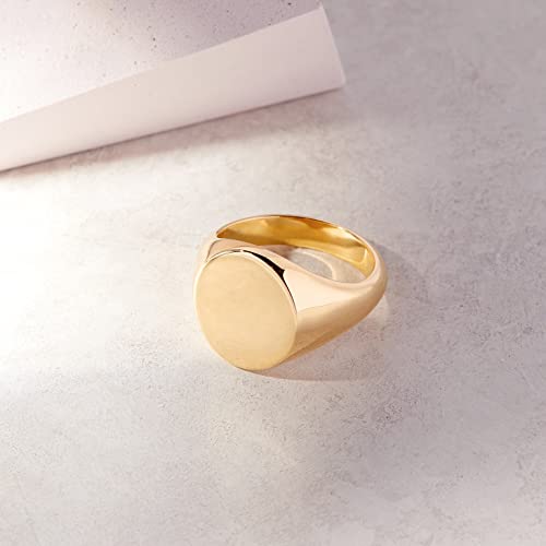 Brook & York Personalized Initial Signet Ring - Gold Tone Custom Initial Ring - Women's Personalized Ring - Gift for Her - Gifts for Mom - style: gold-plated, 8