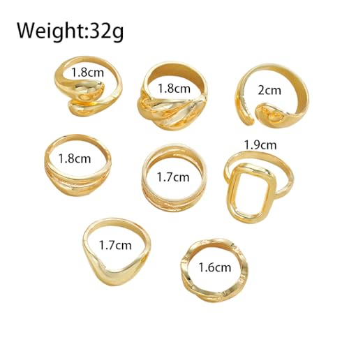 FUTIMELY 14K Gold Stackable Knuckle Rings Set for Women,Aesthetic Silver Trendy Dainty Open Midi Rings Set,Midi Finger Rings Pack Jewelry Gifts - color: Gold3