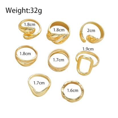 FUTIMELY 14K Gold Stackable Knuckle Rings Set for Women,Aesthetic Silver Trendy Dainty Open Midi Rings Set,Midi Finger Rings Pack Jewelry Gifts - color: Gold3