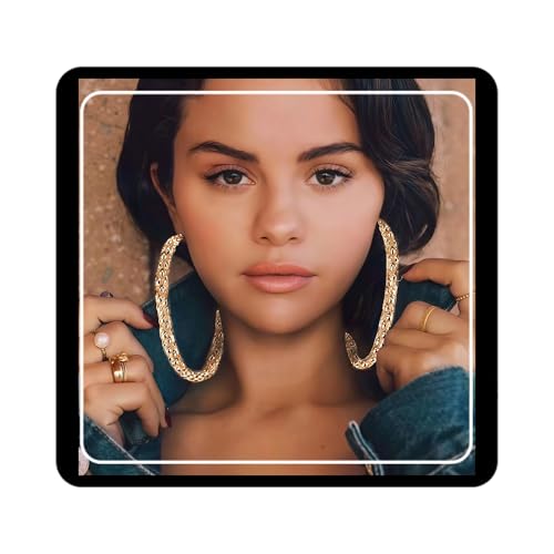 Large Hoop Dangle Earrings Gold Oversized Edgy Essentials Statement Accessories Fashion for Women