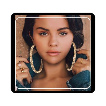 Large Hoop Dangle Earrings Gold Oversized Edgy Essentials Statement Accessories Fashion for Women