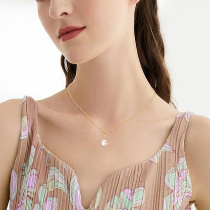 KECHO 14k Gold Pearl Necklace for Women, Freshwater Pearl Pendant Jewelry Wedding Anniversary Birthday Gifts for Her - style: B-Pearl Necklace