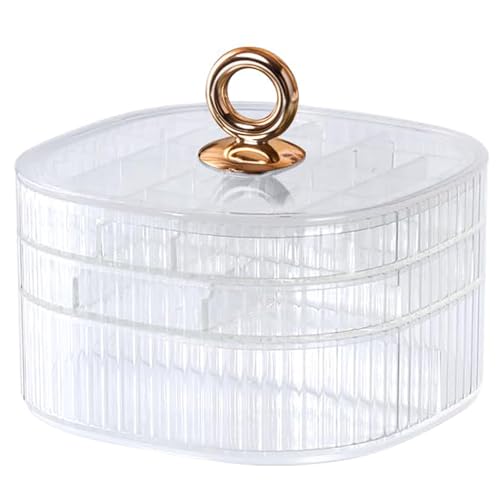 HALAFE Jewelry Box, 3-Layer Acrylic Jewelry Organizer with Handle, Clear Jewelry Boxes for Women Girls, Make up Organizer, Jewelry Storage Holder (Clear) - color: Clear
