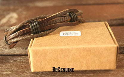 Mens Leather Bracelet Braided Brown Rustic Gift For Dad Fathers Day Cuff Wrist Band Rope Bracelet for Guys