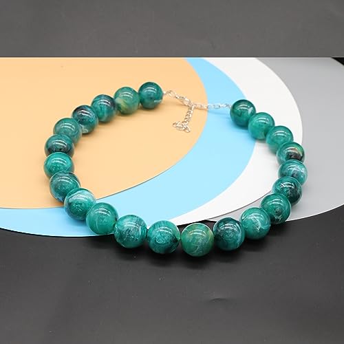 JNF Chunky Beaded Necklaces Women Large Big Ball Bead Choker Necklace Bold Statement Beads jewelry Gift - color: gemstone neckalce Emerald