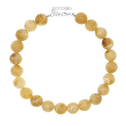JNF Chunky Beaded Necklaces Women Large Big Ball Bead Choker Necklace Bold Statement Beads jewelry Gift - color: gemstone necklace Brown