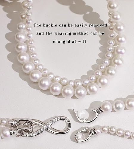 Layered Pearl Necklace for Women Pearl Choker Chain Necklaces - style: Layered