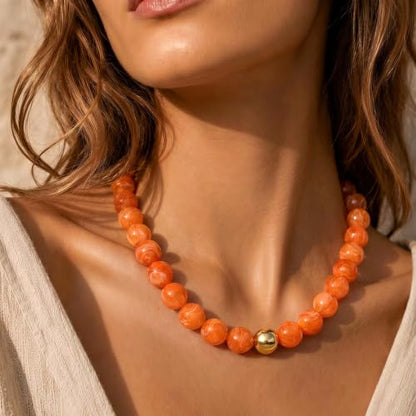 Chunky Beaded Necklace for Women, Colorful Trendy Statement Summer Jewelry Gift - color: necklace-10
