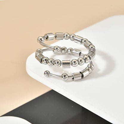 Morse Code Rings for Women, Stainless Steel Spinner Ring Fidget Rings for Anxiety Ring Morse Code Rings Inspirational Gifts Jewelry Women Birthday Graduation Gifts for Best Friends - style: 22 PARTNER IN CRIME