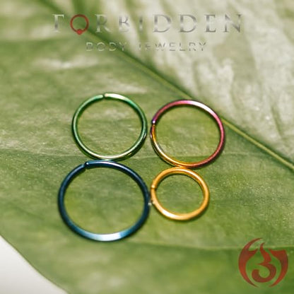 Forbidden Body Jewelry 18G Surgical Steel IP Plated Seamless Nose Ring & Cartilage Hoop with Comfort Round Ends (Sold Individually) - style: 18G 6mm Purple