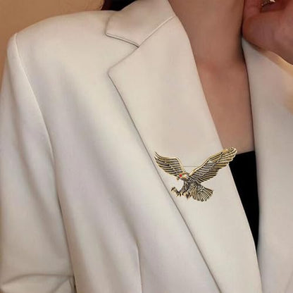 Vintage Eagle Brooch for Women Men Classic Retro Animal Bird Lapel Pin Party Jewelry for Lapel, Jacket, Hat, Scarf (Gold)