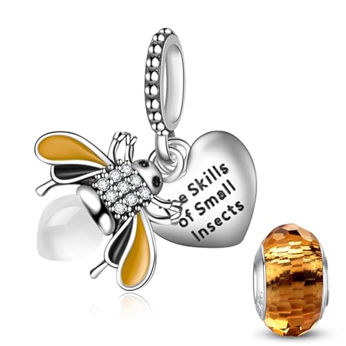 HappyStar 925 Sterling Silver Animal Dogs Charms Pendants fit Pandora Bracelets Necklaces Flowers Sports Travel Charms for Bracelets Women Jrwelry Gifts(with one Spacer Bead Charms) - style: Firefly charm Styel 3
