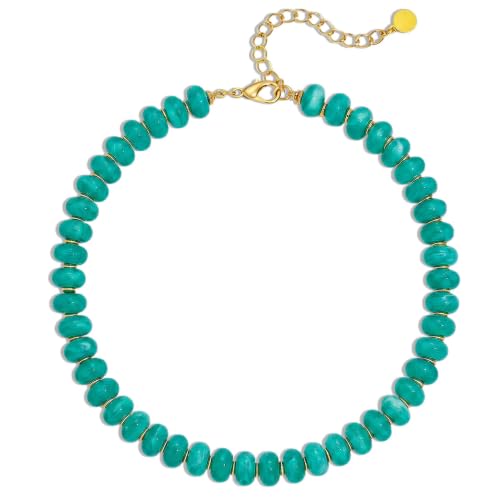 Chunky Beaded Necklace for Women, Colorful Trendy Statement Summer Jewelry Gift - color: necklace-41