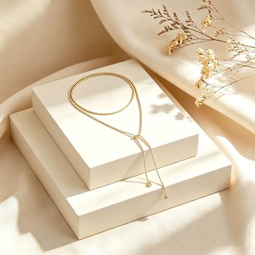 Lariat Long Beaded Necklaces for Women Trendy Y-Shaped Pendant Necklace with Turquoise Baroque Pearl Drops Layered Bohemian Beaded Necklace Fashion Statement Jewelry Gifts - color: Gold1