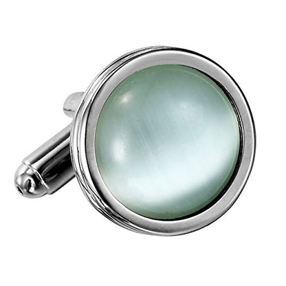 Urban Jewelry Mens Stainless Steel Nautical Knot Cufflinks Sharp Formal | Nautical Cufflinks Stainless Steel Rust Resistant Finish Polished Cufflink Finish Modern Cufflink Design Style - color: Round Blue Created-Opal