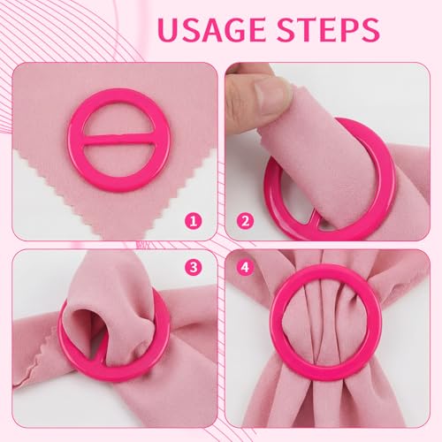 Boao 16 Scarf Ring for Women T Shirt Clips to Tighten Scarf Ring and Slides Clothes Corner Knotted Button for Sweater Dress(Rainbow Style) - style: Rainbow Style