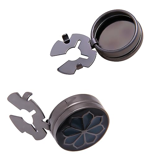 Mens Button Covers Tuxedo Shirt Cufflinks Alternative | Fake cufflinks and alternative fashion jewelry accessories for mens formal business dress shirts suits and groomsmen - color: C black
