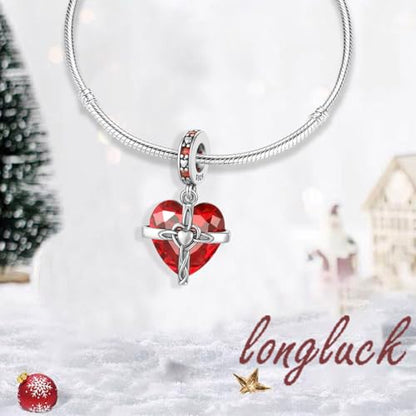 Birthstone Charms 925 Sterling Silver Heart Charms for Bracelets and Necklaces Birthday Day Christmas Gifts For Women - color: A-January