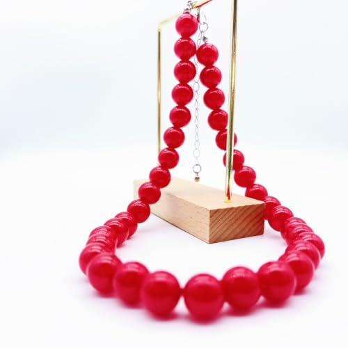 Red Beaded Necklace for Women Chunky Beaded Necklace Adjustable Acrylic Bead Choker Necklaces Big Statement Necklaces Jewelry Accessories - color: 12MM Chunky Red Necklace