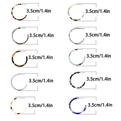 6-12 Pairs Leopard Hoop Earings Lightweight - Bohemia Statement Hoops Acrylic Resin Round Circle Stud Earring Set - Drop Dangle Ecetate Earrings Green Pink Red for Women