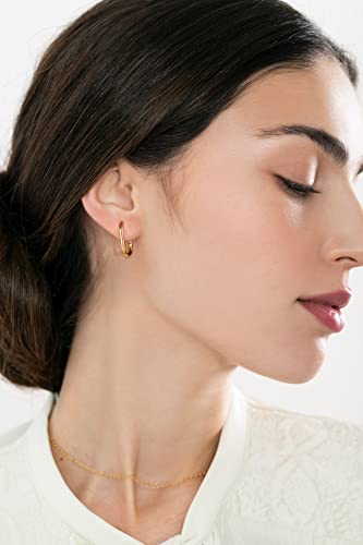 2 Pairs 14K Gold Plated Minimalist Hoop Earrings Small Dainty Geometric Square and Rectangle Huggies Hoops for Girls Women Gift, gold, silver and black - color: 3 pairs