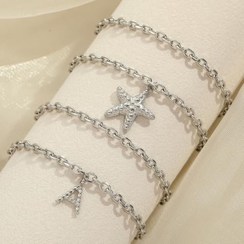 10 PCS Bracelets for Women Stainless Steel Chain Link Bracelet Set | 6.7 Inches with Extender, Jewelry Gifts for DIY, Chains Bulk, Oval, Curb, Figaro Chains, 18K Gold Plated, Silver, Chunky - color: Curb Silver