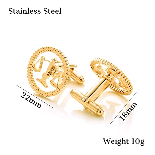 TINGKU Attorney Lawyer Cufflinks and Tie Clip for Men Gifts Scales of Justice Cuff links Tie Clasp Father in Law Enforcement Suit Shirt Jewelry - style: Cufflinks Gold
