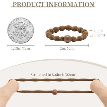 QIUTIMIY 10 Pcs No Damage Hair Ties Thick Hair Elastic Rubber Bands Hair Accessories Scrunchies Seamless for Women - color: Style 20