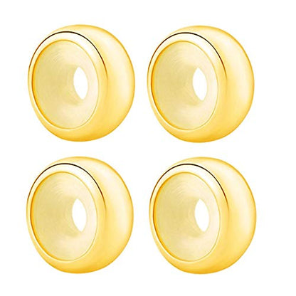 Clip Stopper Charms Sterling Silver Rondelle Spacer Bead Charm Stopper Charm for Pandora Charm Bracelets - color: Gold-Plated (4 pcs)